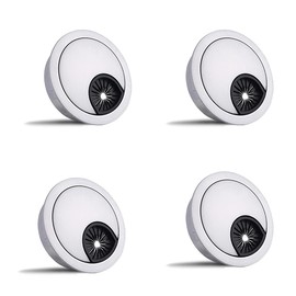 4-Piece 60mm Desk Cable Grommets, Computer Desk Metal Cable Hole, Round Cable Hole Cover for Desktop Cable Organizer（Grey)