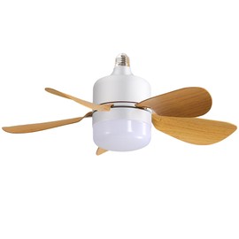 TREATLIFE HOME Dimmable LED Light Ceiling Fan with Remote Control, 16 Inch, White Body and Light Woodgrain Blades