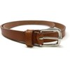Bellabel Women's Cowhide Leather Belt, Tanned Leather, Thin Belt, Made
