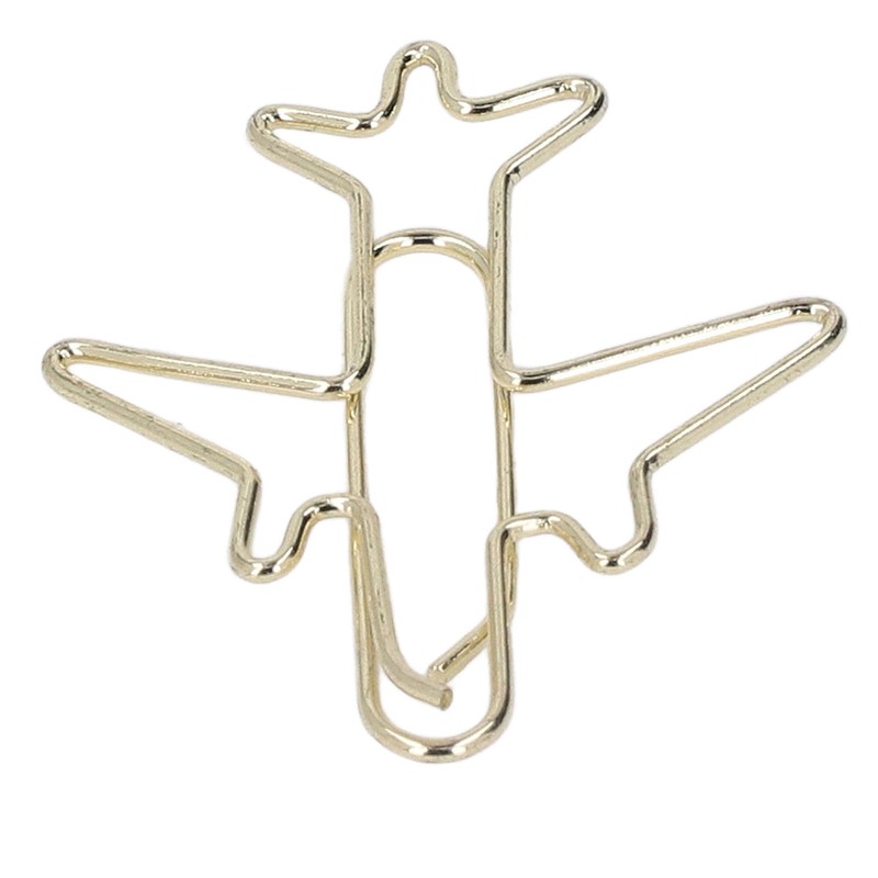 100Pcs Paper Clips Gold Cute Unique Shape Electroplating Process Lightweight