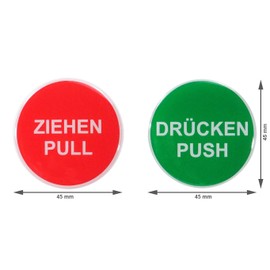 BIKE-label 3D Door Sticker 45 mm Pull Push Sign 900019