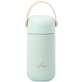 YERBAM - Mini vaso de acero inoxidable aislado al aspiradora, botella de agua de doble pared, termo de tamaño pequeño, sin BPA, a prueba de fugas (verde té)