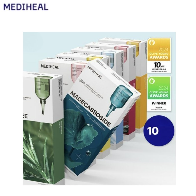 MEDIHEAL Essential Mask 24ml*10ea, Type:Rose PDRN