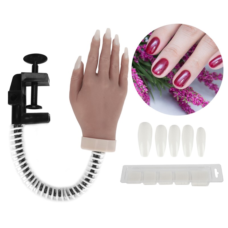 Nail Art Practice Hand Silicone Bendable Joints False Nail Tips