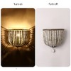 Newrays Vintage Wood Bead Wall Lamp Retro Antique with Hard
