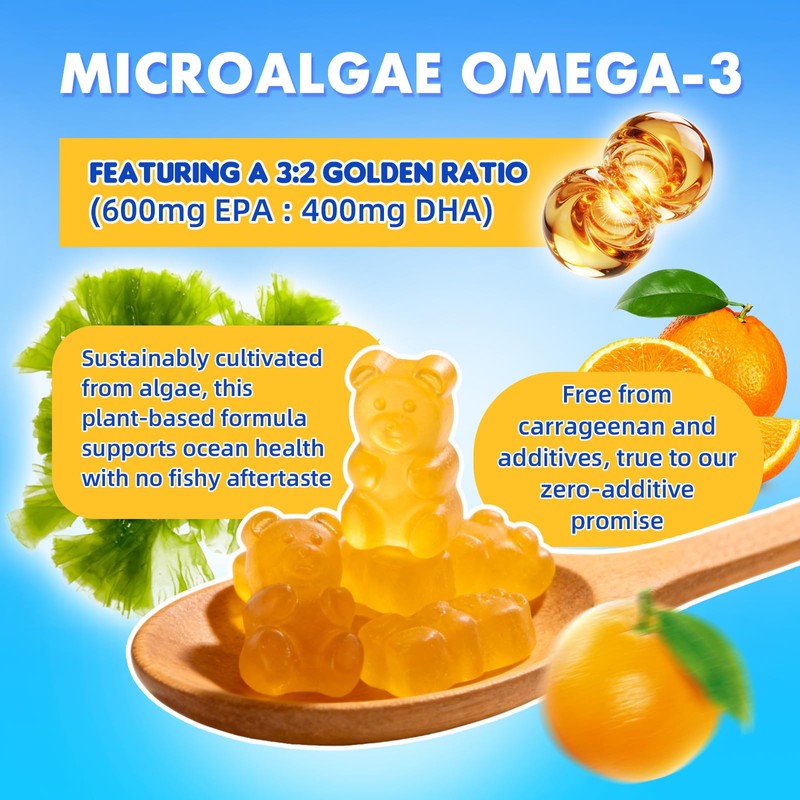 Vegan Omega-3 Gummies - 1600mg with 600mg EPA & 400mg