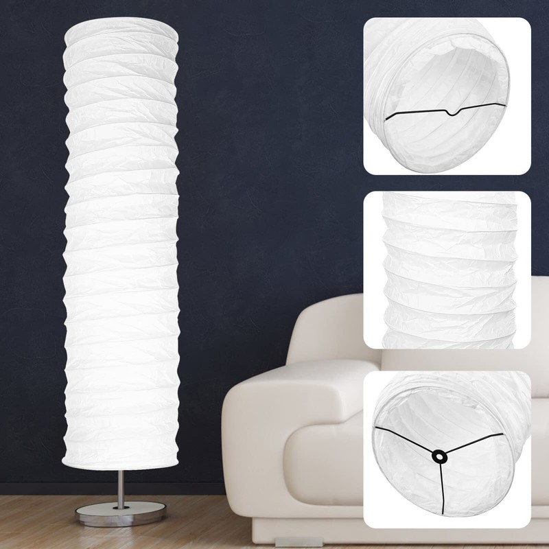 STOBOK Rice Paper Floor Lamp Shade Nordic Style Table Light