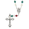 One Decade Italian (Green, White & Red) Auto Rosary made
