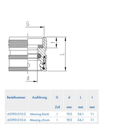 ABA Beul 65090.010.2 Water Plug-In Coupling System 1, Brass