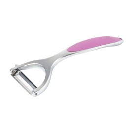 Wiltshire Colour Rush Y-Peeler, Chrome Plated, Anti-Slip Comfortable Soft Grip Handle, Sharp Stainless Steel Blade, Potato Peeler, Fruit, Carrot, Apple, Heavy Duty & Durable, Pink, 15x6.5x1.2cm