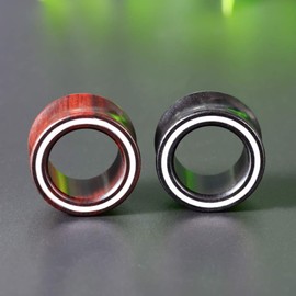 COOEAR 2 Pairs Wood Ear Gauges Eyelet Ear Tunnels Elegant Plugs Seashell Circle style Earrings Stretcher.