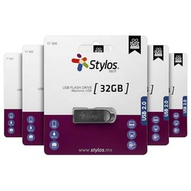PSA COMPUTO Y PAPELERIA Kit de 5 Memorias USB 32GB Stylos (STMUS532B) 2.0 compatibilidad con USB 3.0 ST500 es sinónimo de Estilo y Durabilidad Elegante
