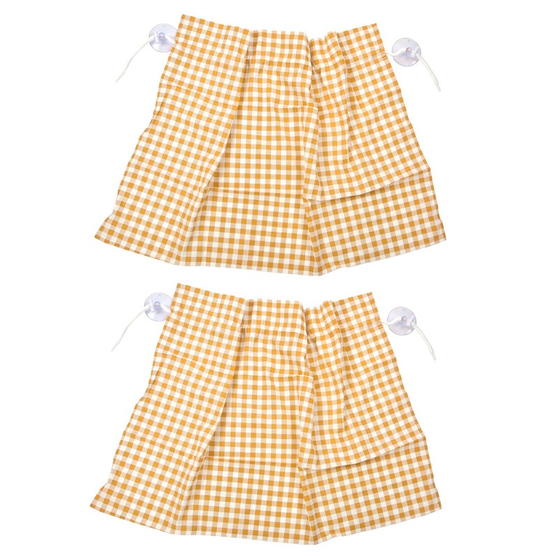 2Pcs Grid Design Anti Ultraviolet Car Curtain Side Car Window