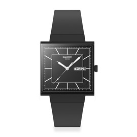 Swatch SO34B700 WHAT IF Watch, BLACK, What if Blue, black, Minimalist