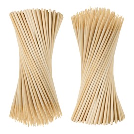 300PCS Bamboo Skewers 6 inch, Wooden Skewers for Appetizers, Kabob Sticks, Fruit, BBQ, Grilling,Chocolate Fountain, Yakitori Chicken