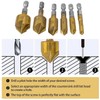 Bestgle 6Pcs 1/4" Countersink Drill Bit Set 5 Flute 82