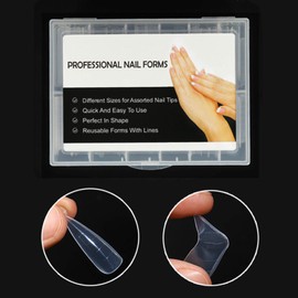 NMKL38 Dual Nail Forms Acrylic Nail System UV Gel Nail Mold Full Cover Fasle Nail Tips (03 Type)
