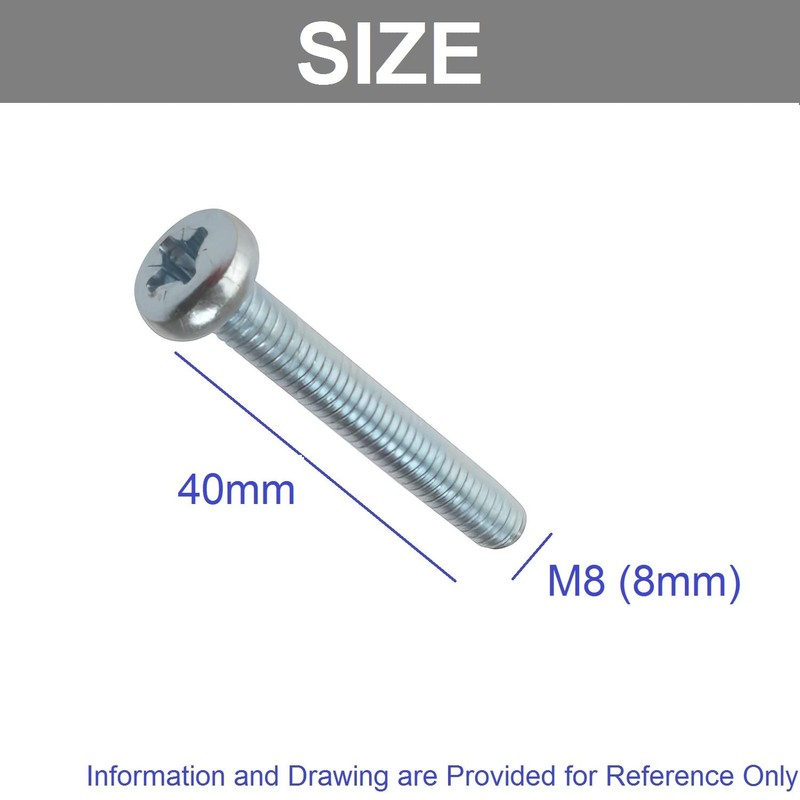 TERF® M8 X 40mm Pozi Pan Machine Screws M8 (8mm)