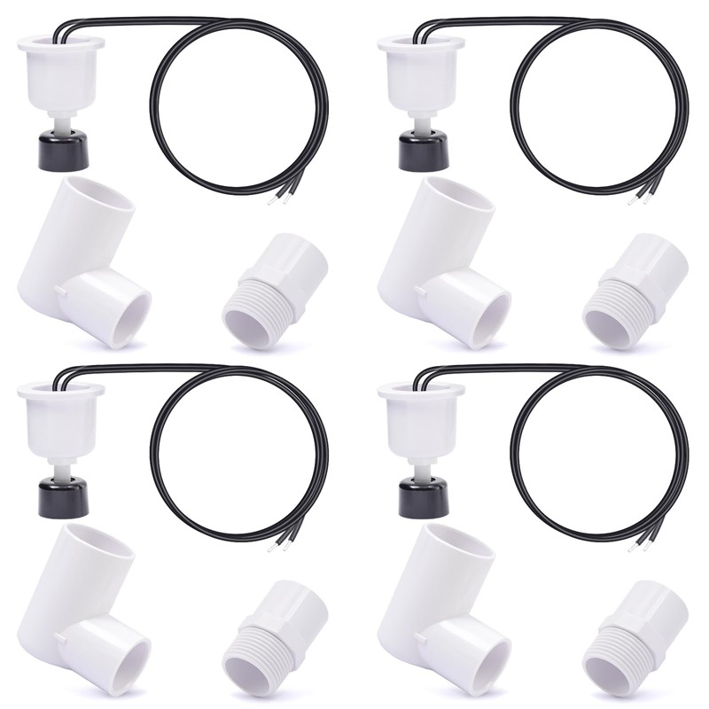 Dusledel 4 Pack SS2 L Shape Water Float Switch AC