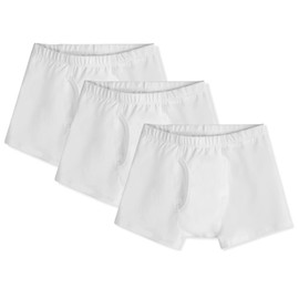 Mightly Boys' Boxer Briefs | Organic Cotton Soft Underwear Set for Toddlers and Kids, Elastic and Comfort Underpants, Multi-Pack Shorts, Tagless, Fair Trade Certified 3-Pack, White, 12