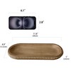dwellington Wooden Farmhouse Decorative Tray, 11.8in Rustic Beaded Tray for