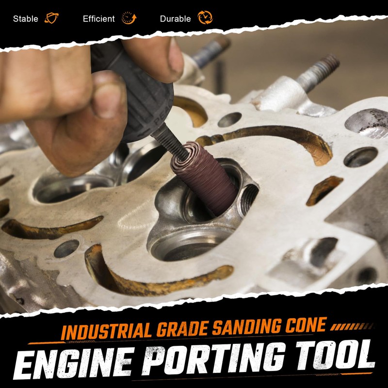 62Pcs Mini Sanding Cone Engine Porting Assortment Kit Cone Cylinder