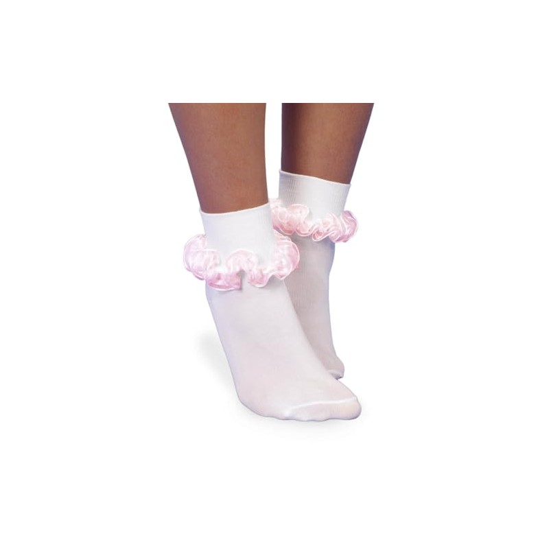 Jefferies Socks Girl's Seamless Tutu Ruffle Lace Turn Cuff Socks