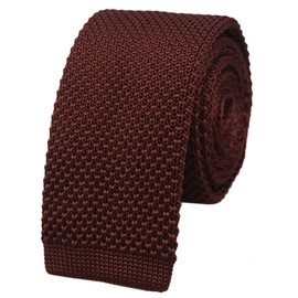 Men Rust Brown Woven Silk Knitted Ties Solid Color Classic Designer Cotton Necktie Neckwear Flat Bottom
