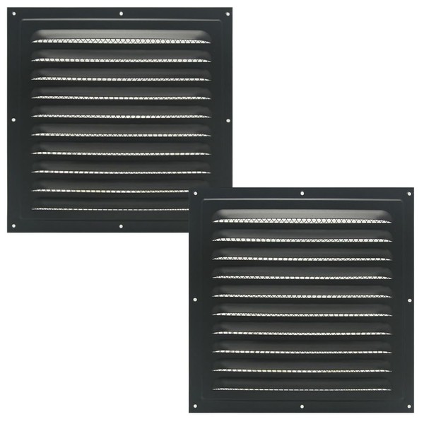 Naisfei Ventilation louver(Black 2 Pack),Gable Vents, Aluminum Walls, Lofts, Garages