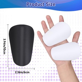 FWUNYVN 2 Pair Mini Soccer Shin Guards for Youth and Adults,Small Protective Equipment Shin Guards for All Ages, to Wear with Grip Socks and Soccer Sock Sleeves-Black+White