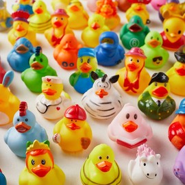 ValenLyra 100 Pack Rubber Duck for Jeeps Ducking - 2" Bulk Floater Duck for Kids - Baby Bath Toy Assortment Duck Bath Set Rubber Duck Assortment for Jeeps:_25-Packs