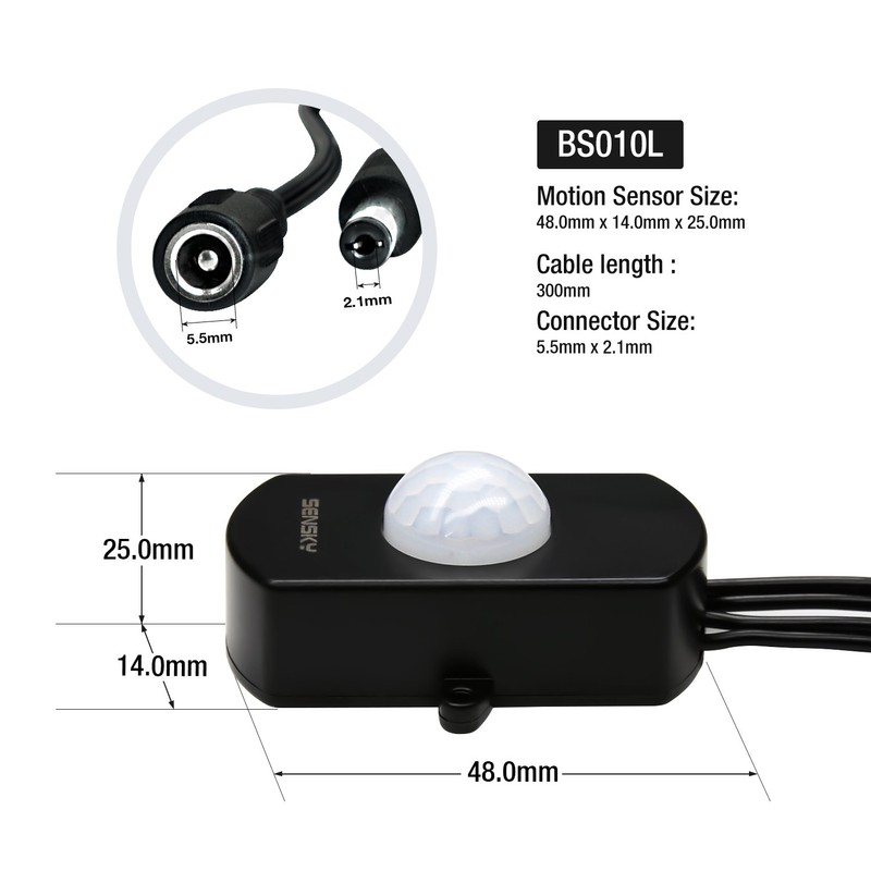 Sensky BS010L 12V-30V DC 3A PIR Motion Sensor Switch Distance