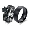 LOVERSRING Couple Ring Bridal Sets His Hers Women 18k Black