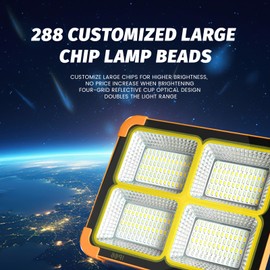 100w Solar Panel LED Flood Light Portable Outdoor LED Reflector Rechargeable Projector Floodlight Emergency Lights Camping lamp
