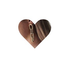 Allereya Link Chain Earrings Gold Long Chain Dangle Earrings Gold Paperclip Chain Earrings Punk Chain Link Earrings Jewelry for Women and Girls Gift