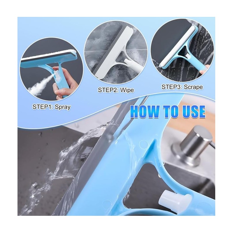 3 in 1 Spray Squeegee, WindowSqueegee with Spray 3 in