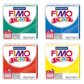 STAEDTLER 8030 AMZ 06 Fimo Kids Modelling Clay 4 Blocks 42 g Primary Colours