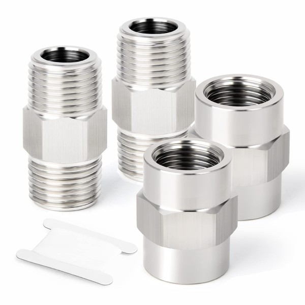 ERGAOBOY Pack of 4 1/8" x 1/8" BSP SUS 304