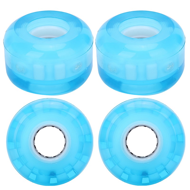 4PCs Set High Elastic PU Skateboard Flashing Wheel 52mm Professional