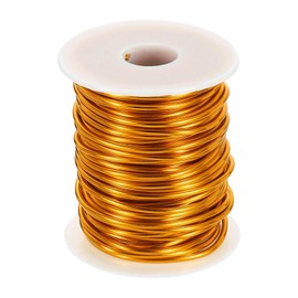 sourcing map 10 Gauge Aluminum Craft Wire 2.5mm 65.5ft Flexible Bendable Anodized Metal Jewelry Sculpting Wire for Jewelry Making Modelling Craft DIY, Gold Tone