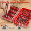 Geinxurn 107Pieces Impact Screwdriver Bits Set, Magnetic S2 Steel 1”/2”3”Phillips/Square/Torx/Slotted/Hex/Pozi