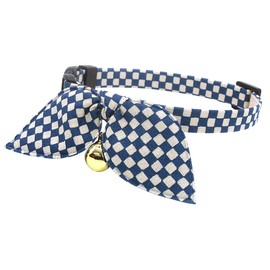 PetSoKoo Bunny Ears Scarf Bowtie Christmas Cat Collar With Bell.Fashion Plaid Print.100% Cotton.Safety Breakaway.Soft & Lightweight