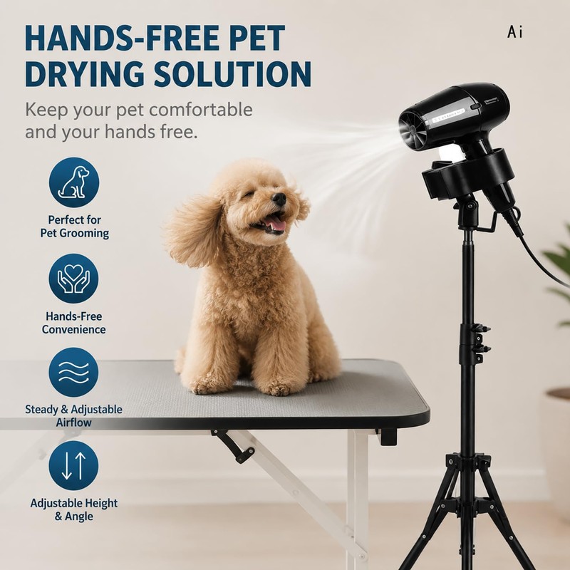 Hair Dryer Stand, Adjustable Hands-Free Heavy Duty Tripod