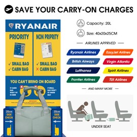 Ceneda for Ryanair Airlines 40x20x25 Cabin Bag Travel Duffel Bag Underseat Carry-on Luggage with TSA Approved Quart Size Bag & Shoes Bag, Weekender Overnight Bag for Women Men (Celadon)