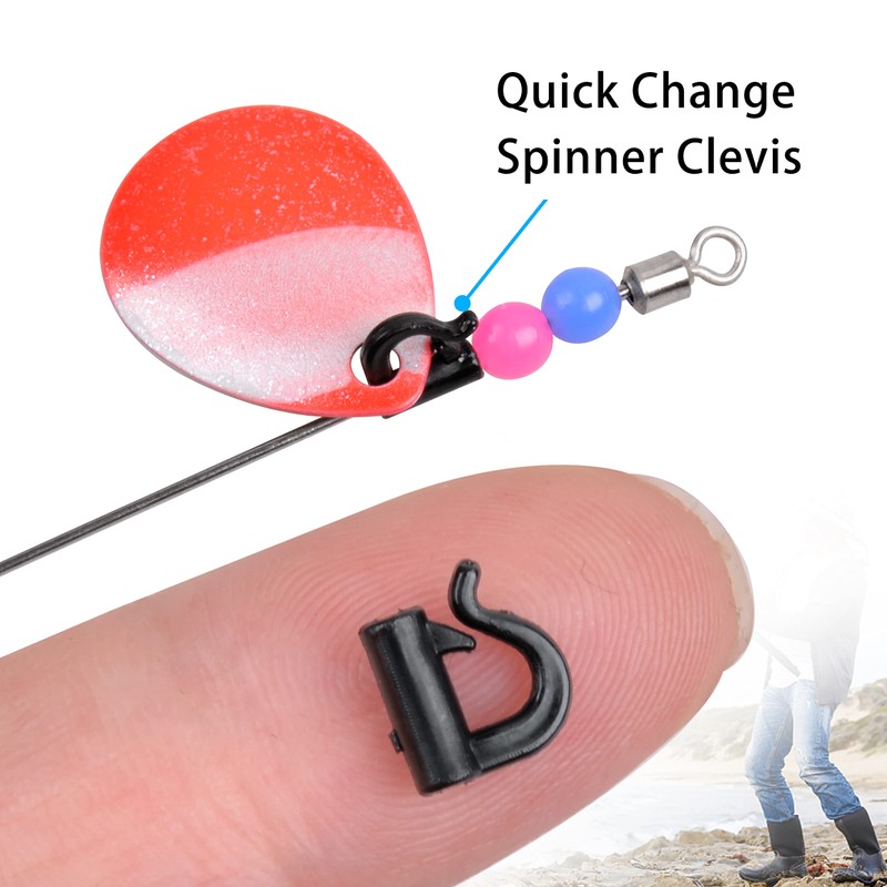 200pcs Quick Change Spinner Clevis Easy Spin Fishing Clevis Plastic