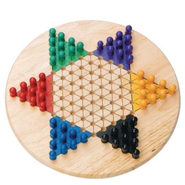 S&S Worldwide All Wood Chinese Checkers Set. 11" Wood Playing Board with 60 Wooden Play Pegs That Won't Roll Away. for 2 to 6 Players, Ages 7 and Up.