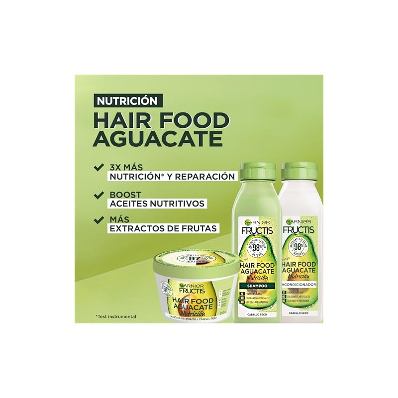 Kit Garnier Fructis HairFood Aguacate Rutina para cabello seco