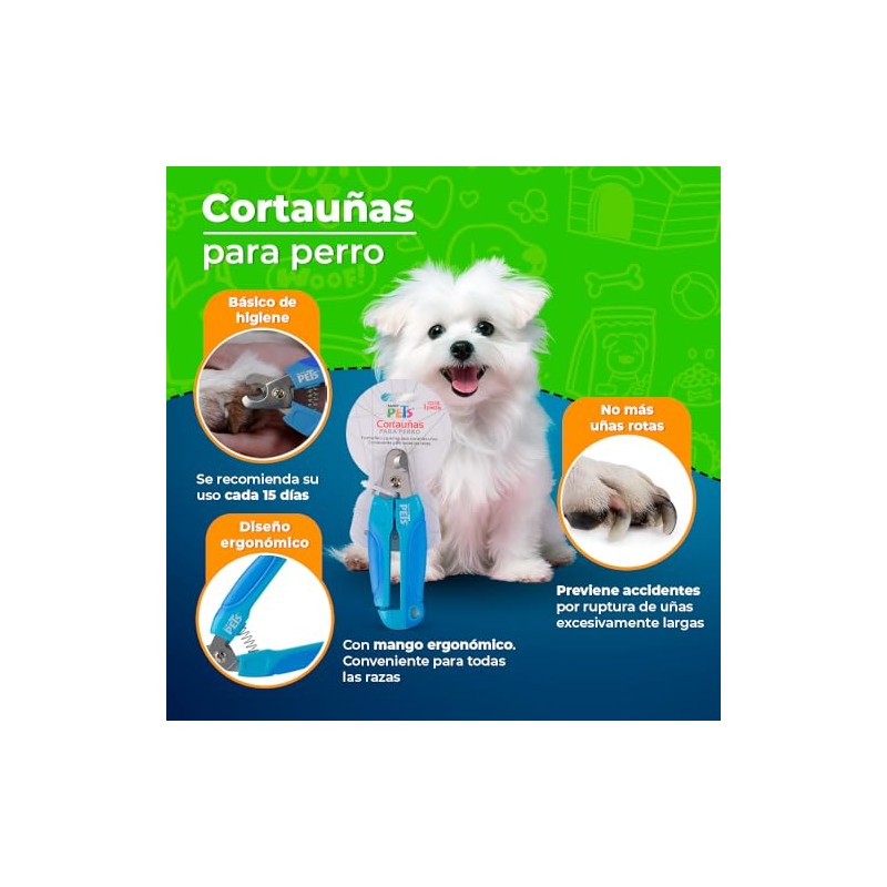 Fancy Pets Cortauñas para Perro con Mango Ergonómico, Antiderrapante, Apto
