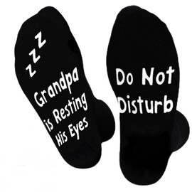 Ao Yee ZGL Birthday Present for Grandpa Men Gifts for Fathers Day Christmas Festivities I'm Not Sleeping Socks, Grandpa, Large
