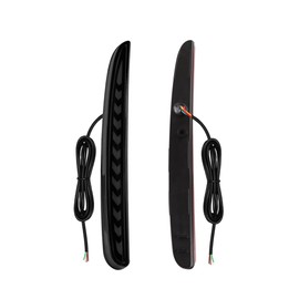 VGETTING Smoked Lens LED Reflector Lights for Honda Civic Hatchback, Type-R, SI 2017 2018 2019 2020 2021 Rear Bumper Tail Light with Sequential Turn Signal, Brake Function (Arrow Smoked)